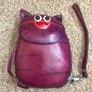 COPY - Purple Cat leather coin case & key holder